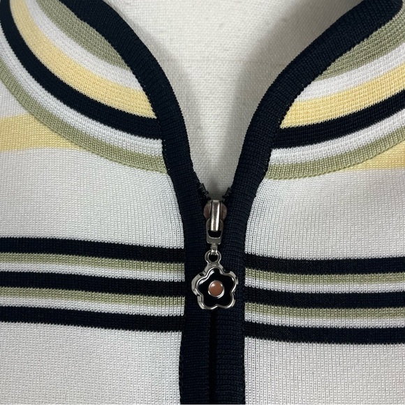 Misook striped zip up cardigan - Picture 3 of 6